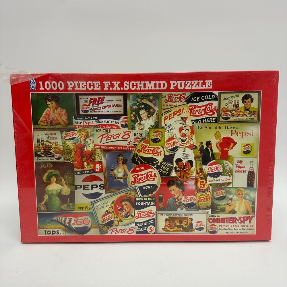F.X. Schmid Pepsi Memories 1000 Piece Puzzle 26 X 17 Factory Sealed Vintage